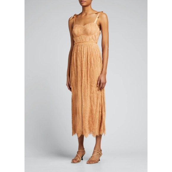 Jonathan SimkhaiBonnie Silk Lace Plisse Bustier Midi Dress in Butterscotch - threedaughtersproperties.com Jonathan SimkhaiBonnie Silk Lace Plisse Bustier Midi Dress in Butterscotch - threedaughtersproperties.com